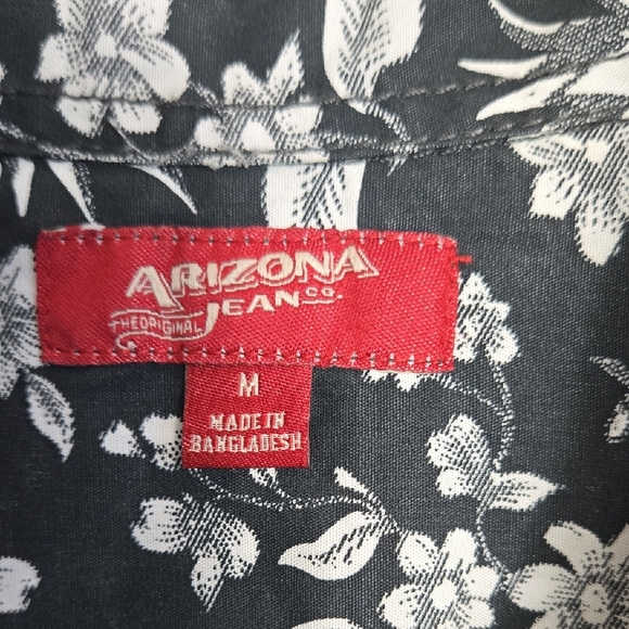 Arizona Jean Company Black and White Floral Shirt - Picture 6 of 12